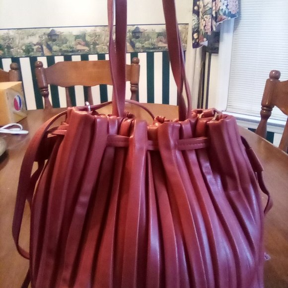 Burnt Orange Pleated Purse - Picture 3 of 13
